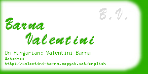 barna valentini business card